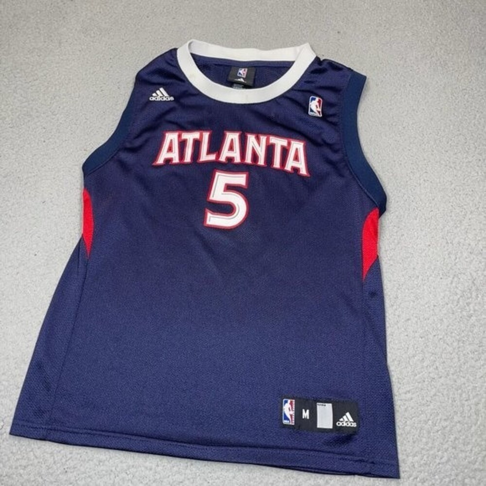 Atlanta Hawks Josh Smith Basketball Jersey Boy Medium Blue 10-12 Girl adidas NBA